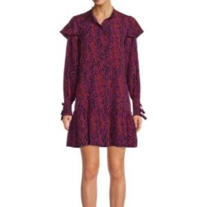 Koche Collective size‎ 6 NWOT python print drop waist mini dress